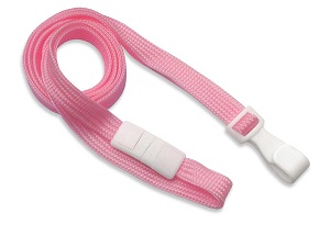 Pink flat braid lanyard